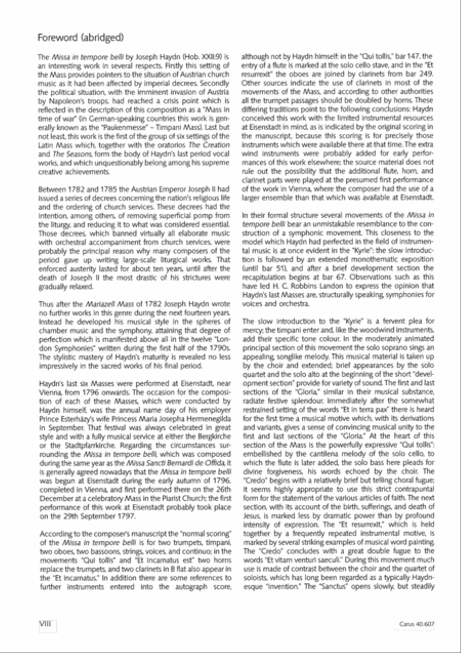 Mass in time of war (Missa in tempore belli) 4-Part scores gallery preview page 8