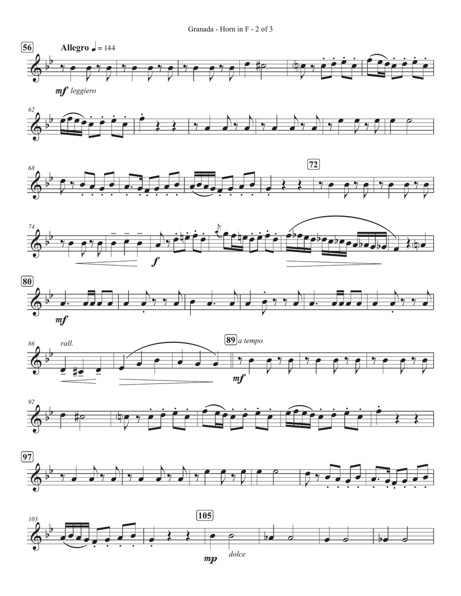 Granada - F Horn Brass Quintet scores gallery preview page 2