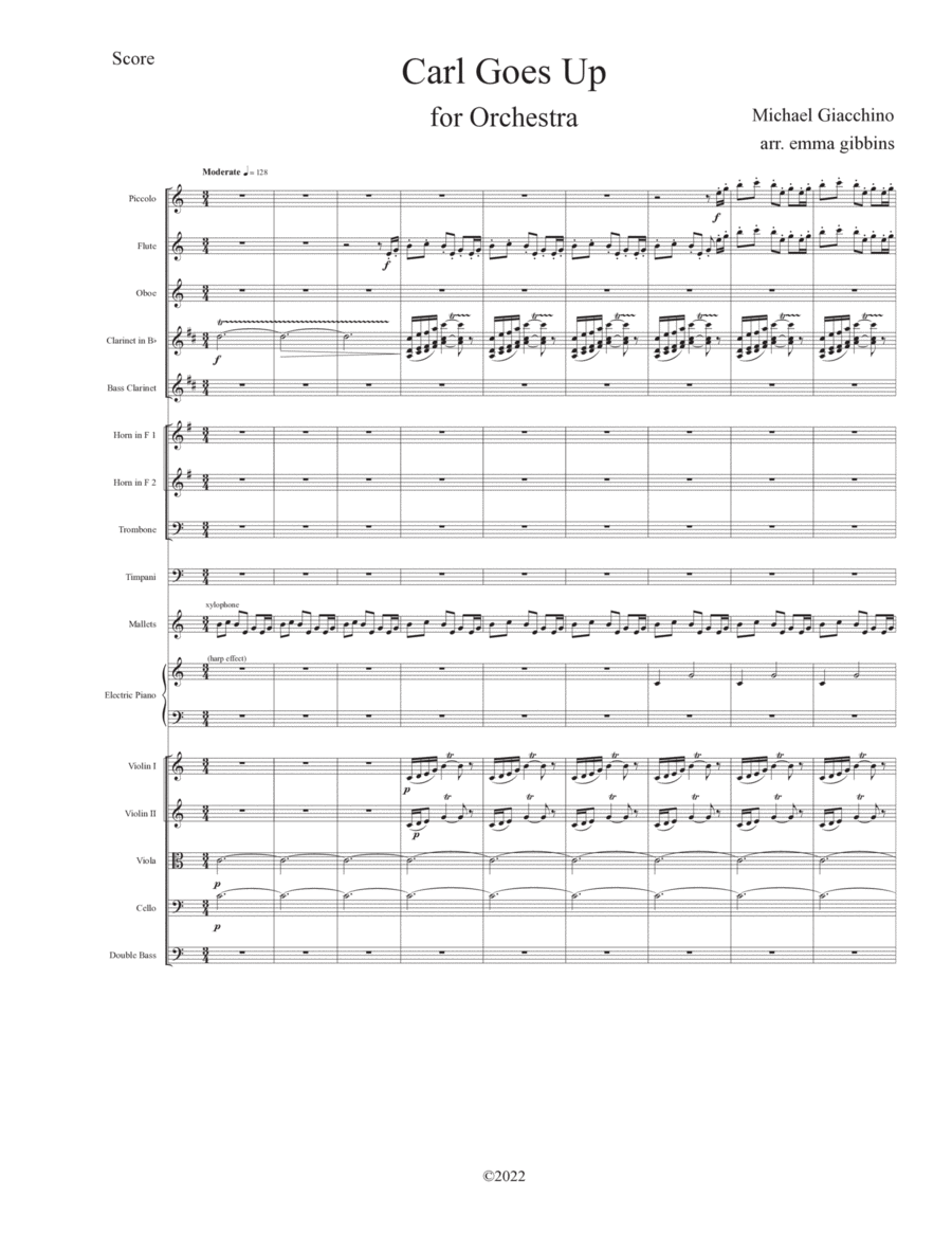 Carl Goes Up Full Orchestra scores gallery preview page 1