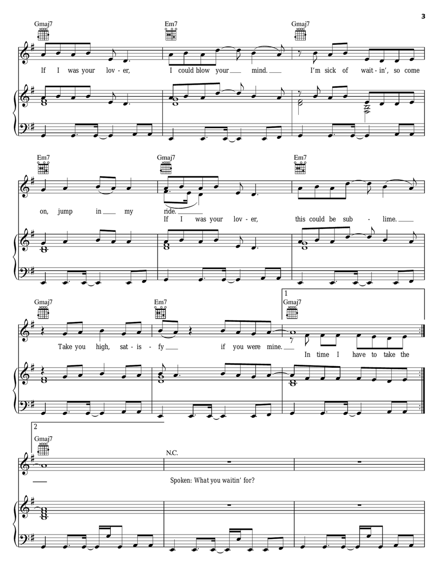 If You Were Mine Piano, Vocal, Guitar scores gallery preview page 3