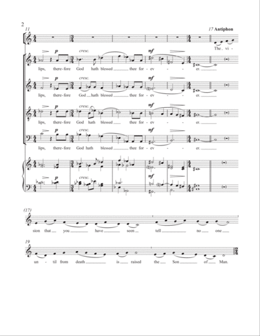 Thou art beautiful above the children of men: (Visionem) 4-Part scores gallery preview page 3