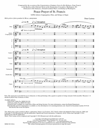 Book cover for Peace Prayer of St. Francis (Downloadable Additional Full Score)