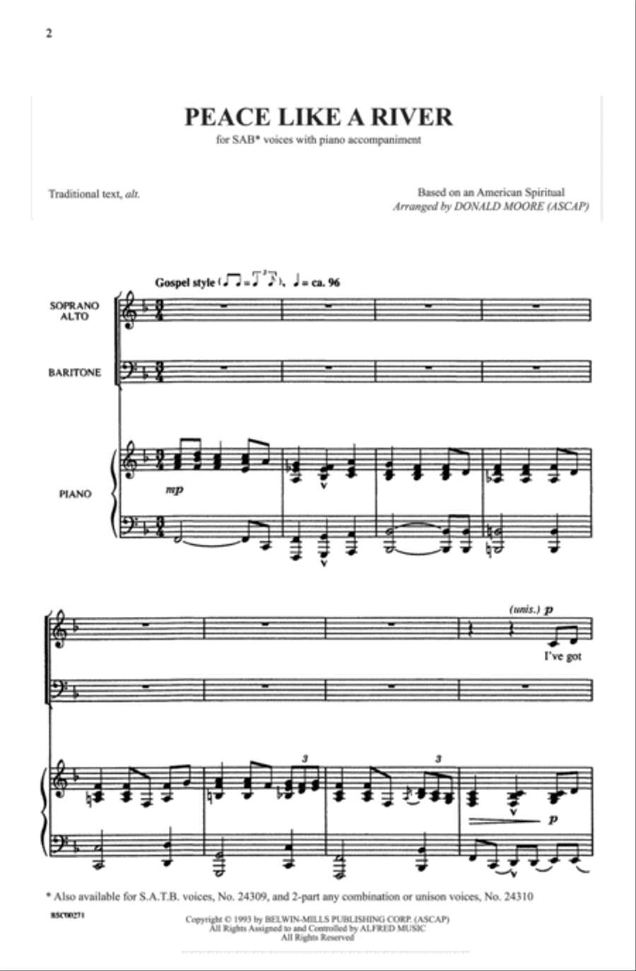 Peace Like a River Peace Like a River 3-Part scores gallery preview page 2