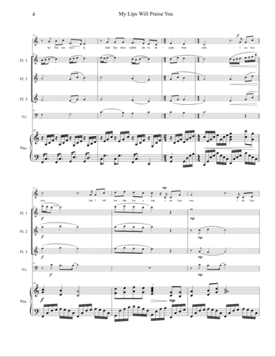 My Lips Will Praise You Flute scores gallery preview page 5