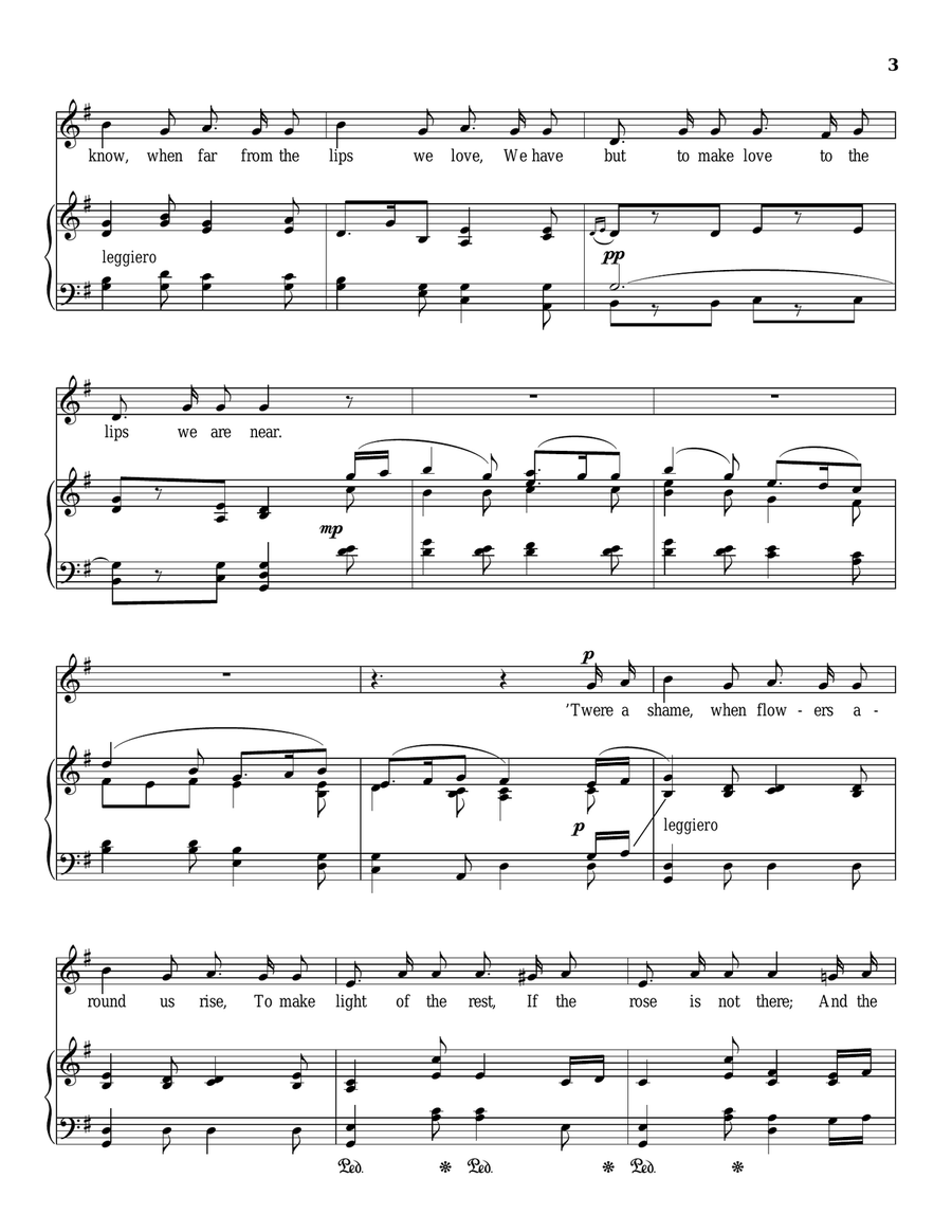 Oh! 'Tis Sweet To Think Piano, Vocal scores gallery preview page 3