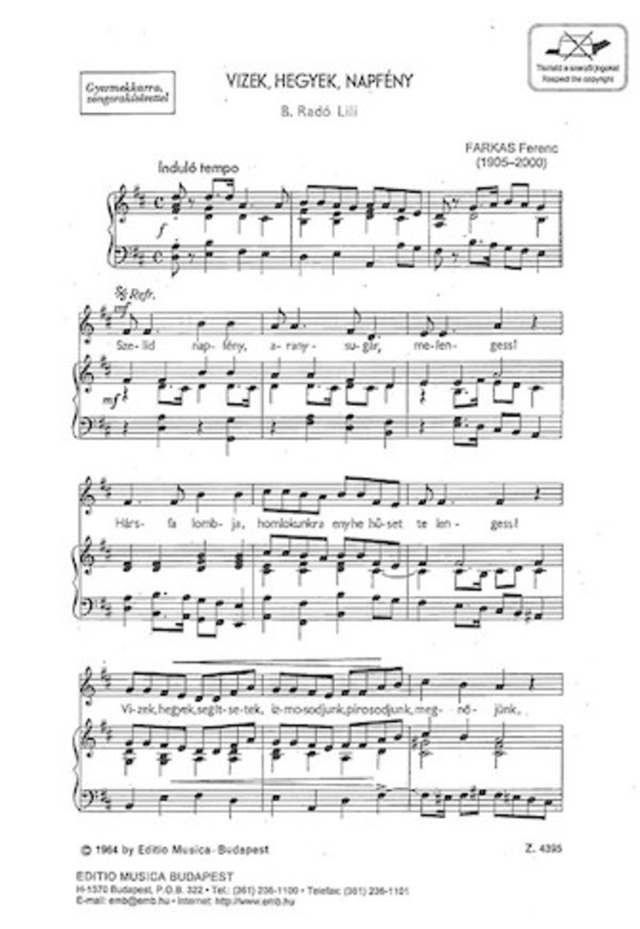 Vizek, Hegyek, Napfny Vizek, Hegyek, Napfny Children's Choir scores gallery preview page 1