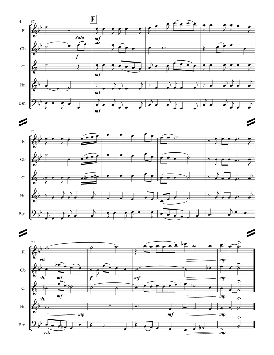 Merry Christmas, Darling Woodwind Quintet scores gallery preview page 5