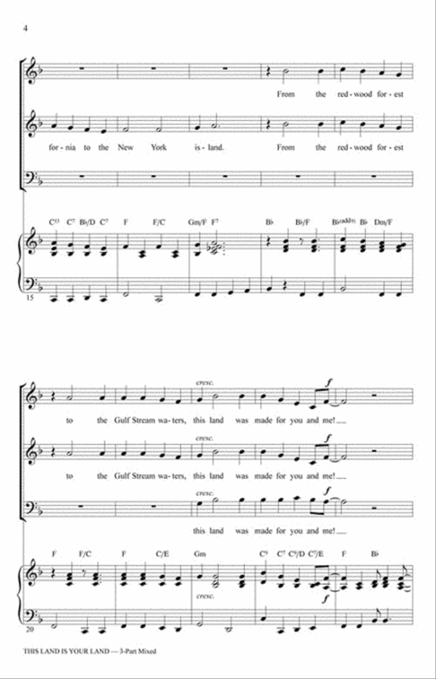 This Land Is Your Land This Land Is Your Land Choir scores gallery preview page 3
