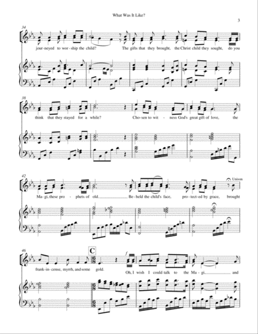 What Was It Like? (for S.A. duet or women's chorus) SA scores gallery preview page 3