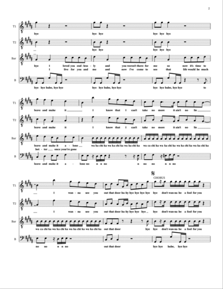Bye Bye Bye TTBB scores gallery preview page 2