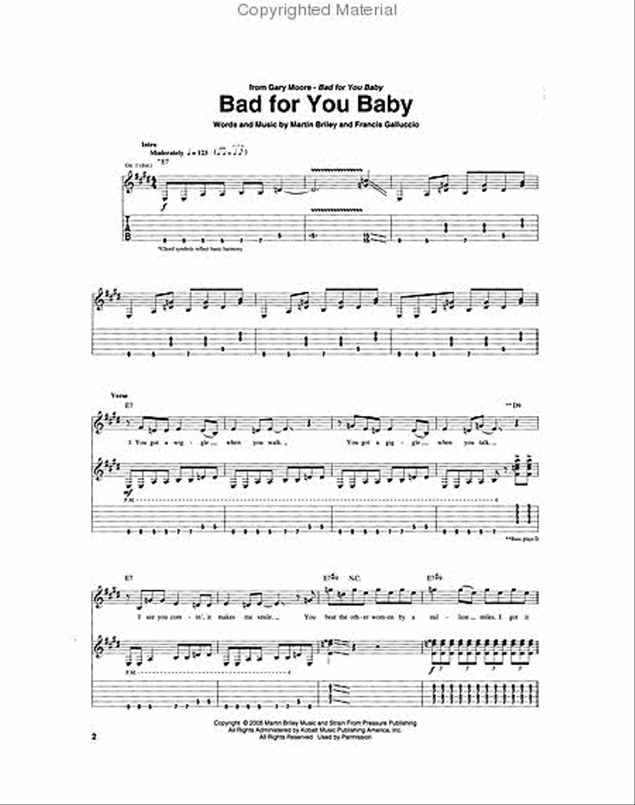 Best of Gary Moore Electric Guitar scores gallery preview page 2