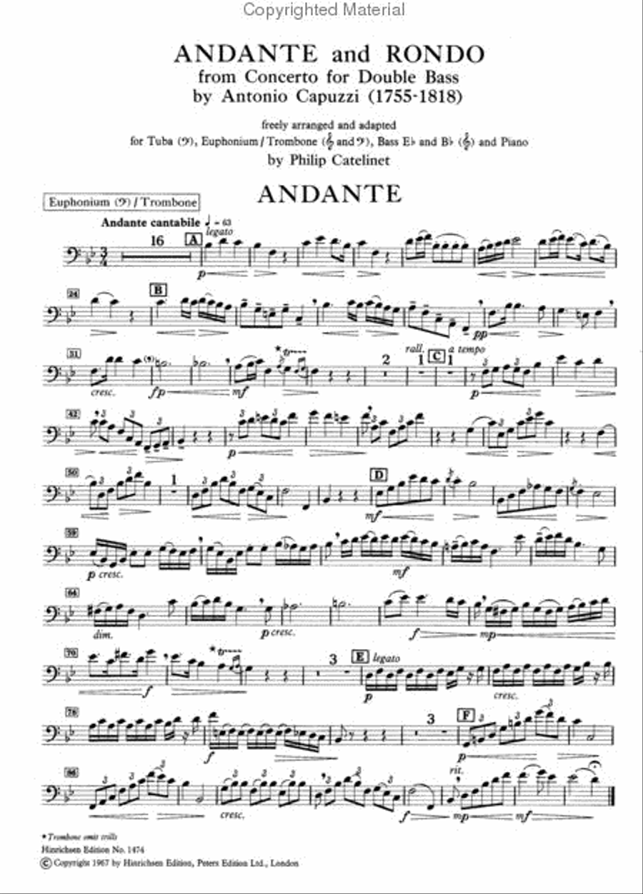 Andante And Rondo - From Concerto For Double Bass