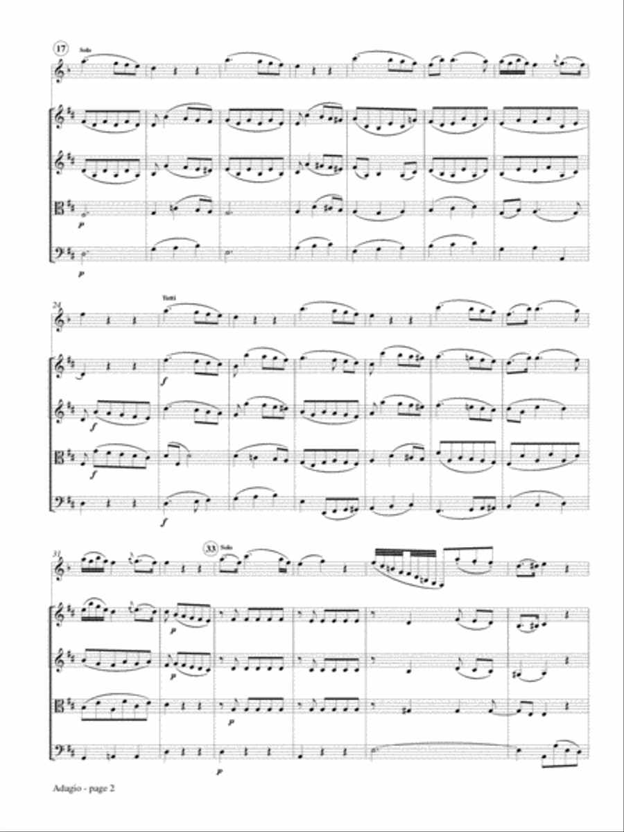 Adagio from Clarinet Concerto in A Major, K. 622 Clarinet scores gallery preview page 3