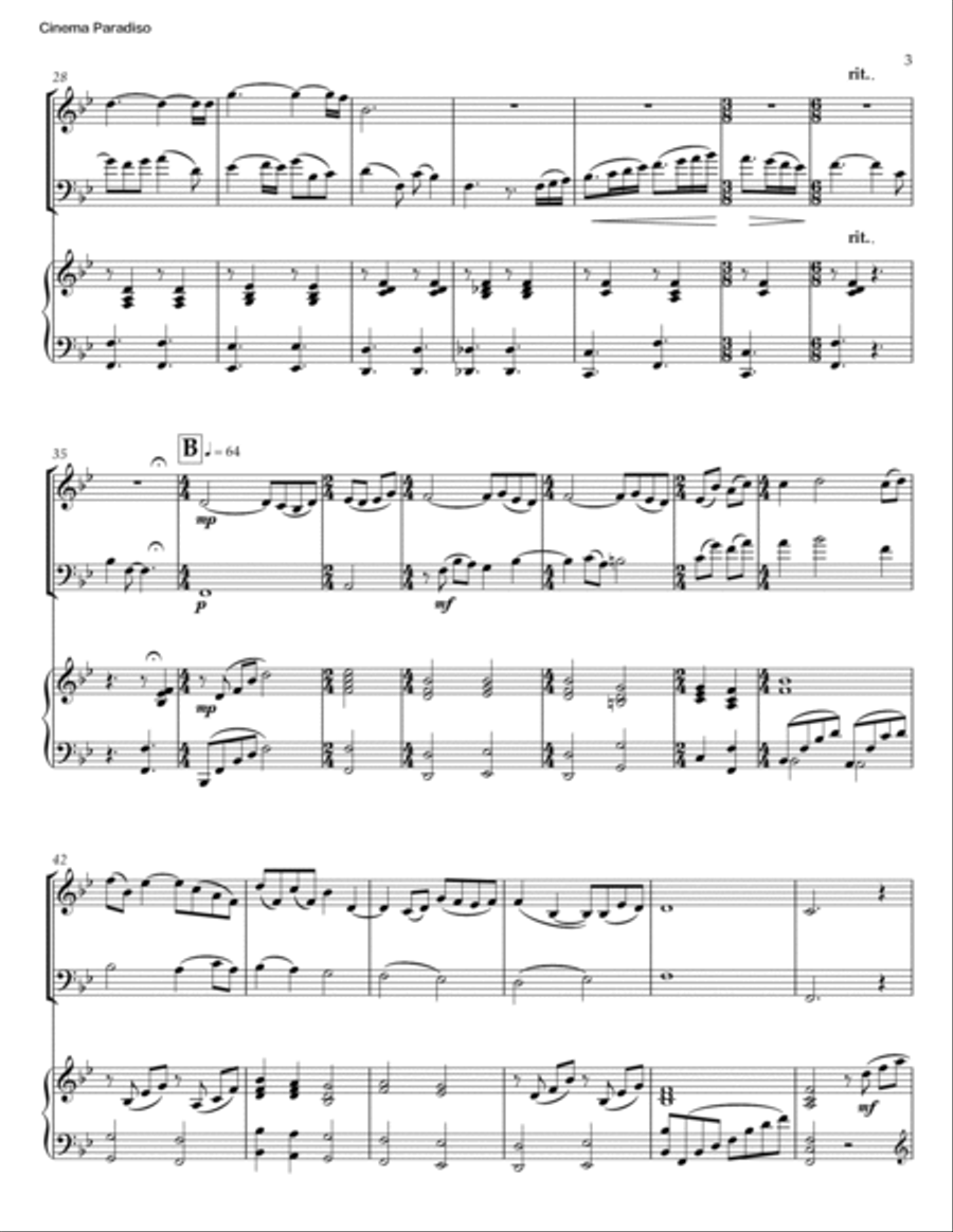 Cinema Paradiso Piano Trio scores gallery preview page 3