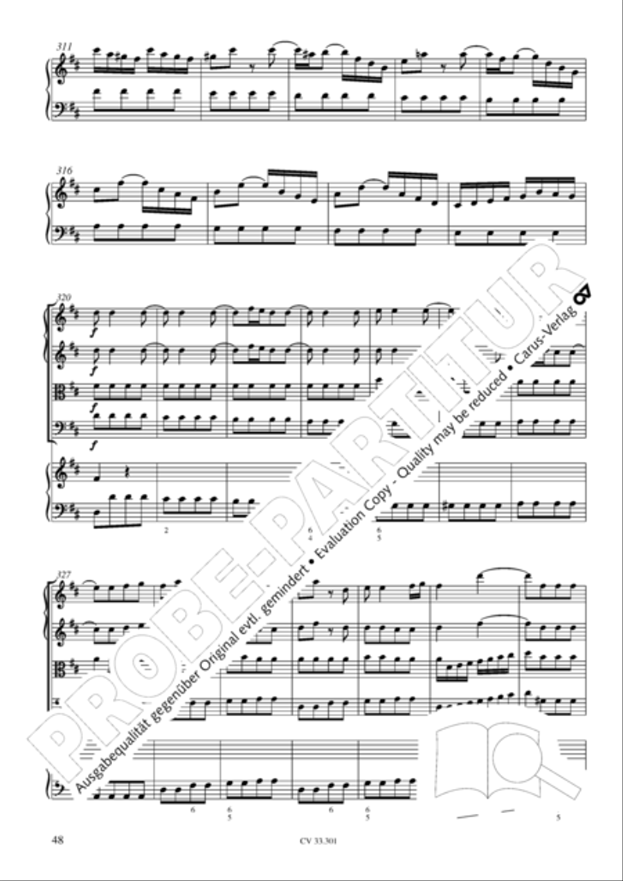 Concerto per il Cembalo in D Cello scores gallery preview page 49