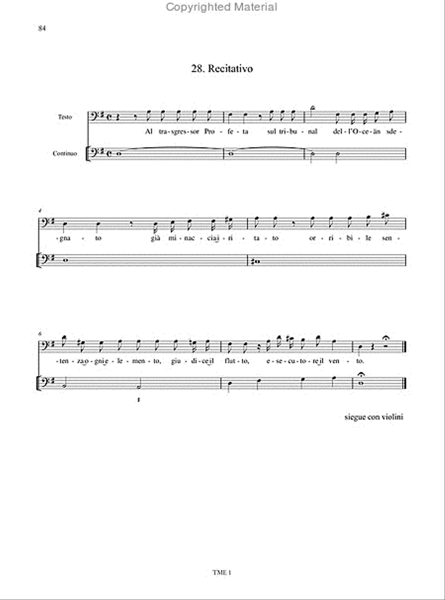 Giona. Oratorio for 5 Voices (SSATB), Strings and Continuo (Modena 1689). Critical Edition SSATB scores gallery preview page 12