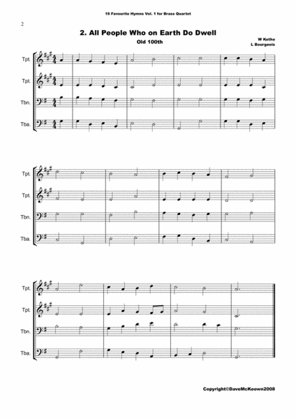 16 Favourite ﻿Hymns for Brass Quartet (Vol 1.) image number null