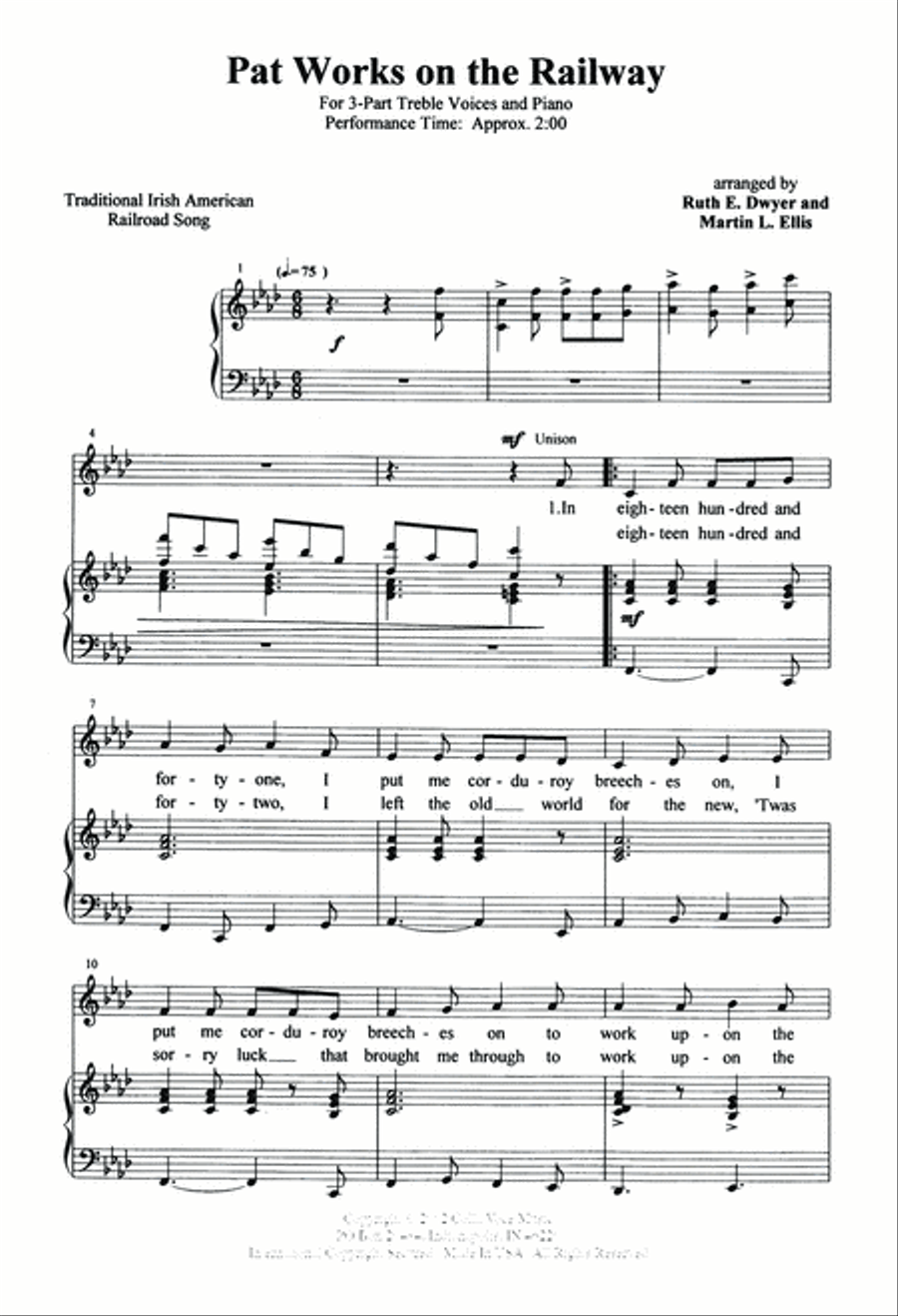 Pat Works On The Railway SSA scores gallery preview page 3