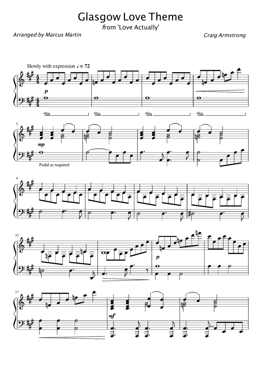 Glasgow Love Theme Piano Solo scores gallery preview page 2