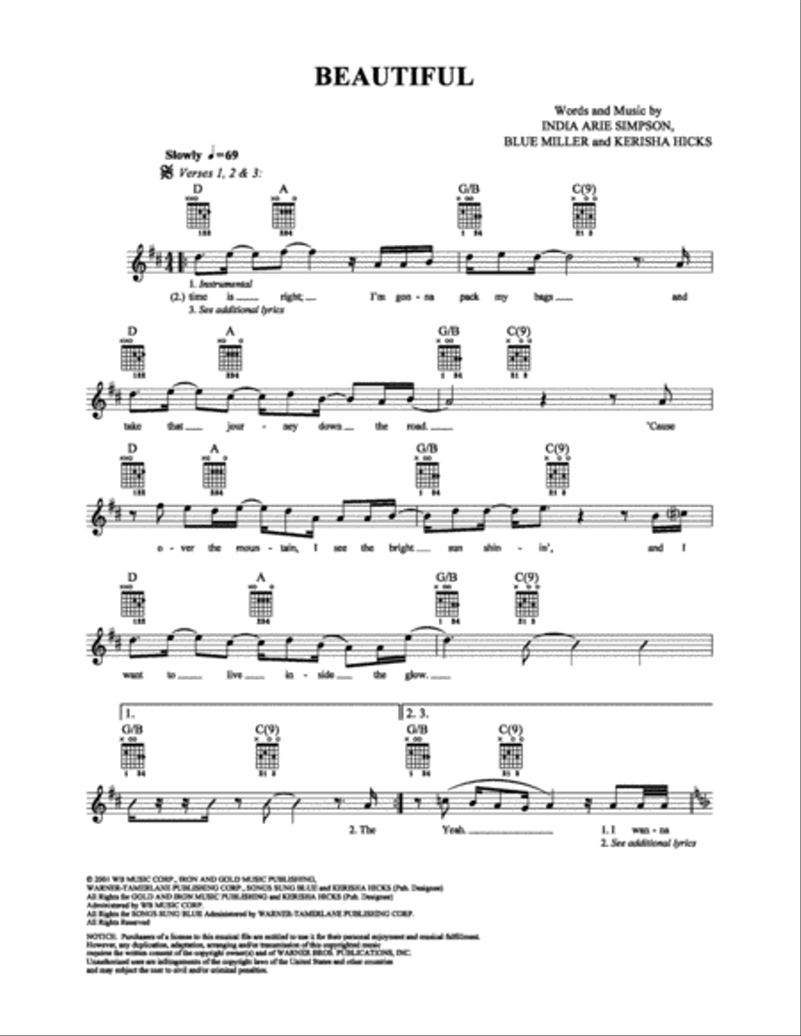 Beautiful Easy Guitar scores gallery preview page 1