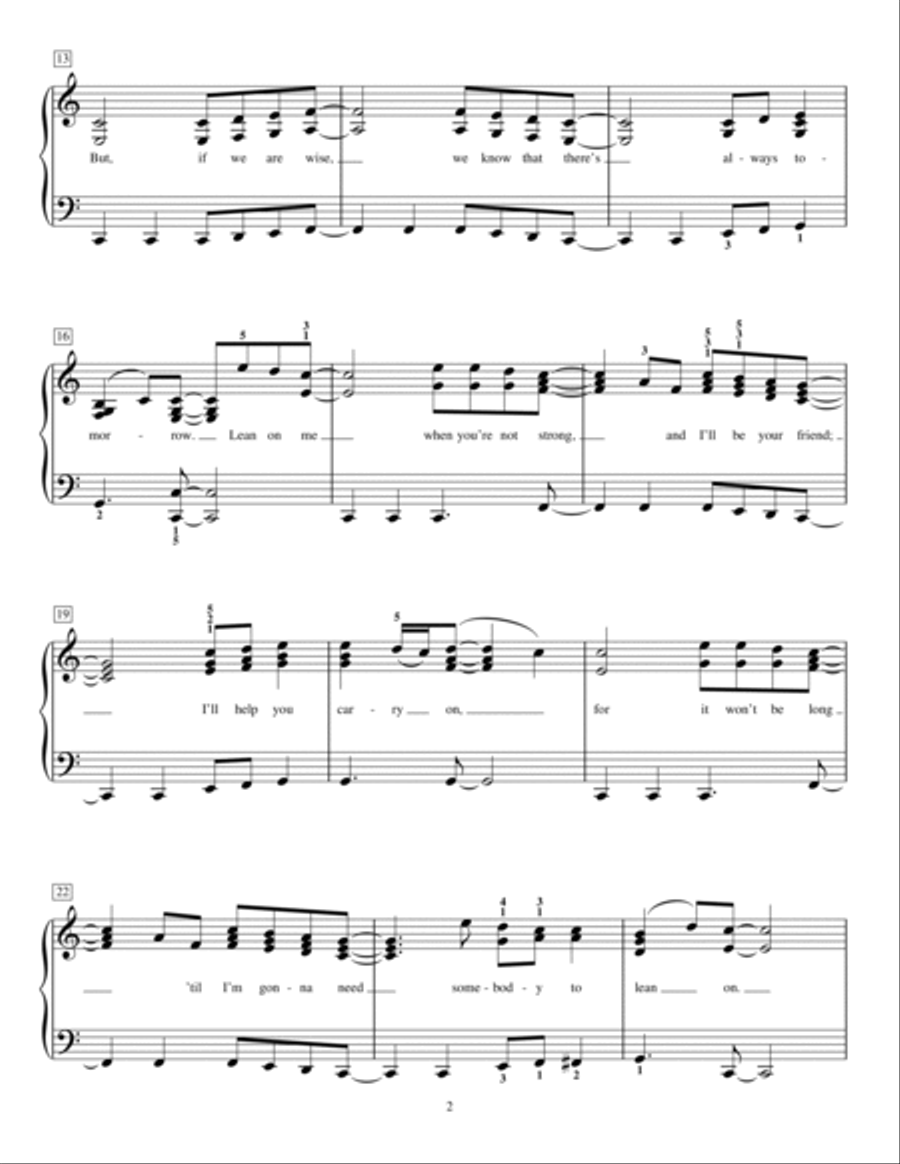 Lean On Me Piano Method scores gallery preview page 2