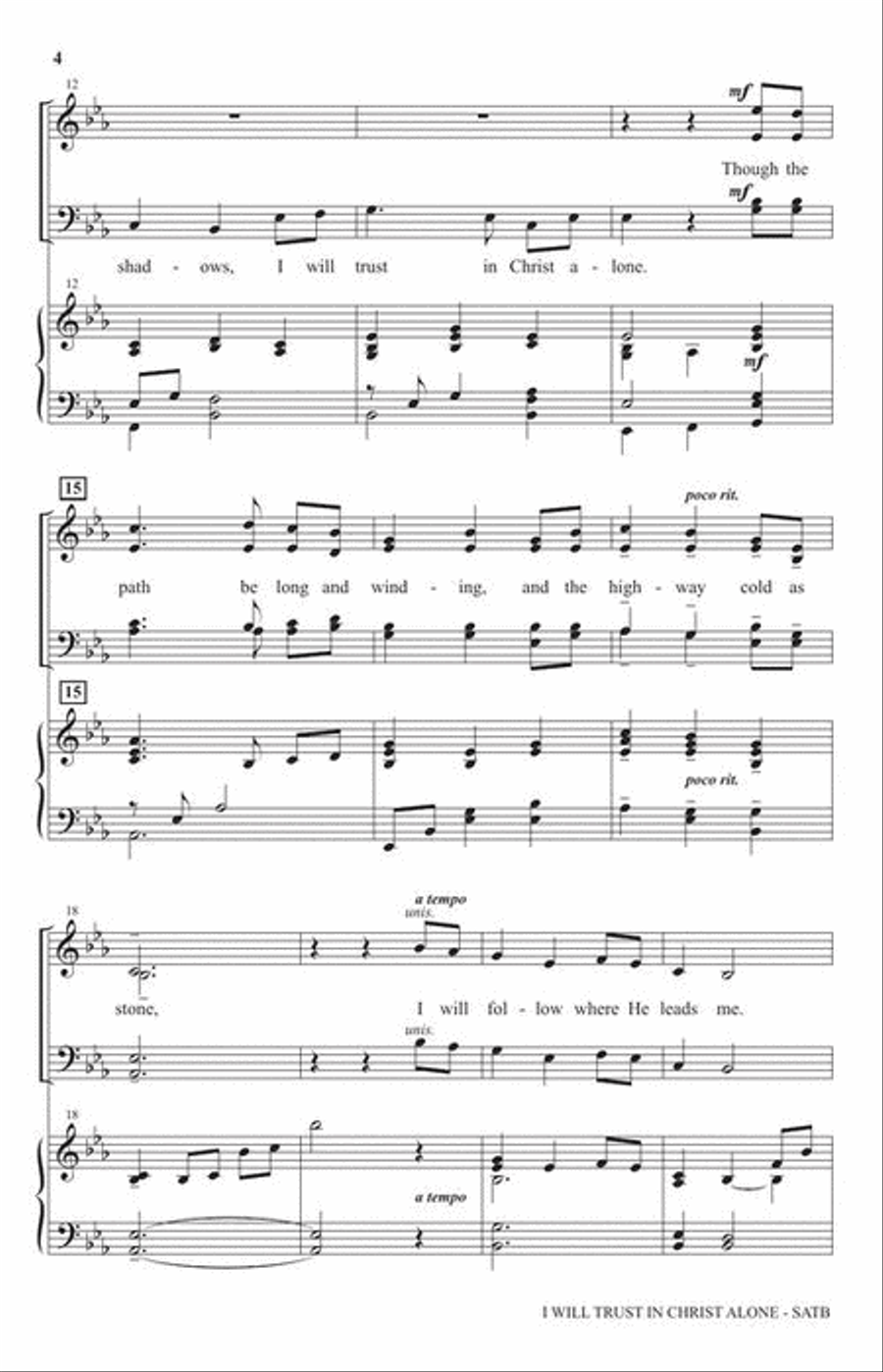 I Will Trust in Christ Alone 4-Part scores gallery preview page 4