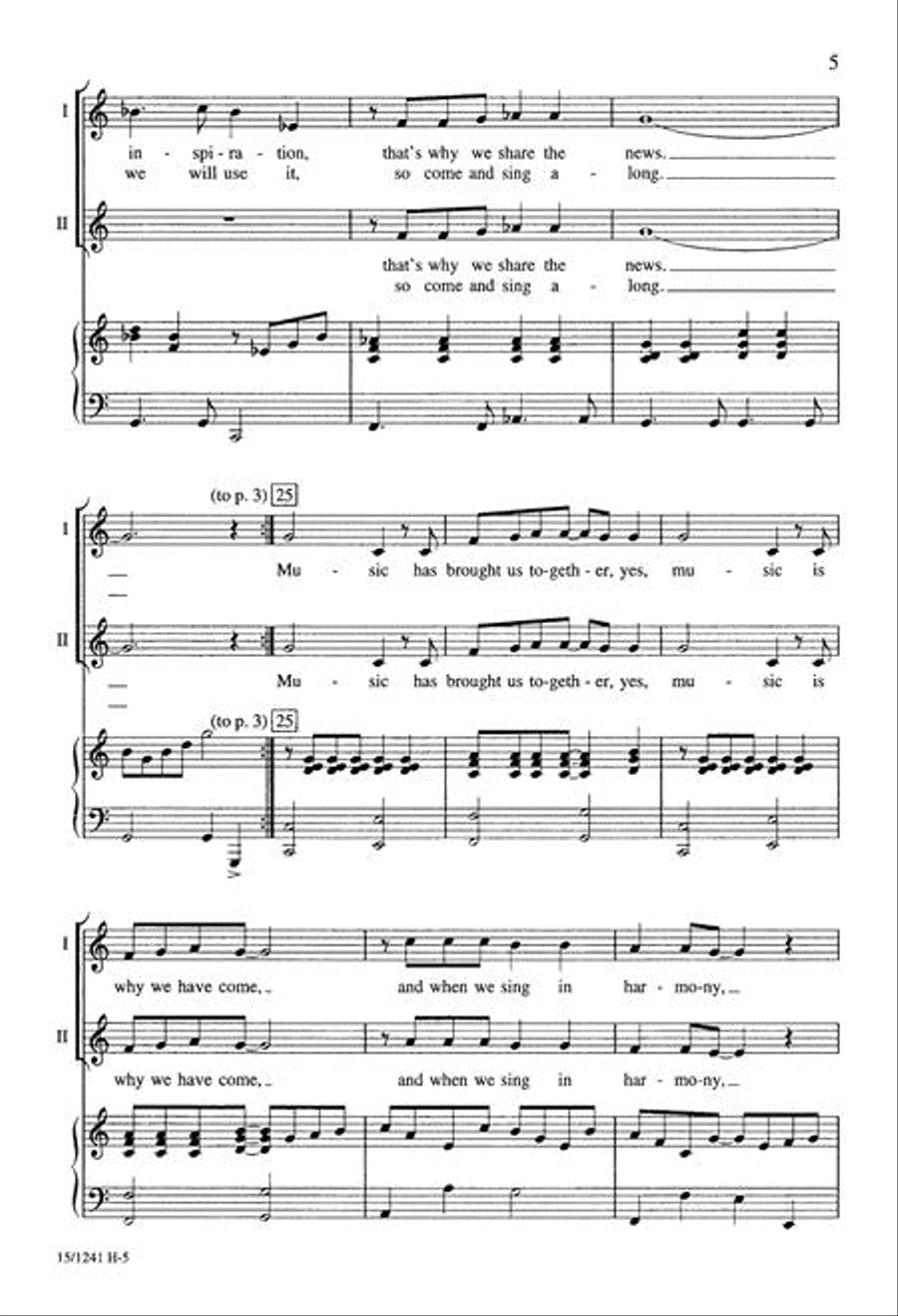 Music Has Brought Us Together 2-Part scores gallery preview page 4
