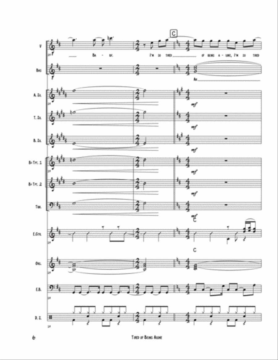 Tired Of Being Alone Jazz Ensemble scores gallery preview page 6