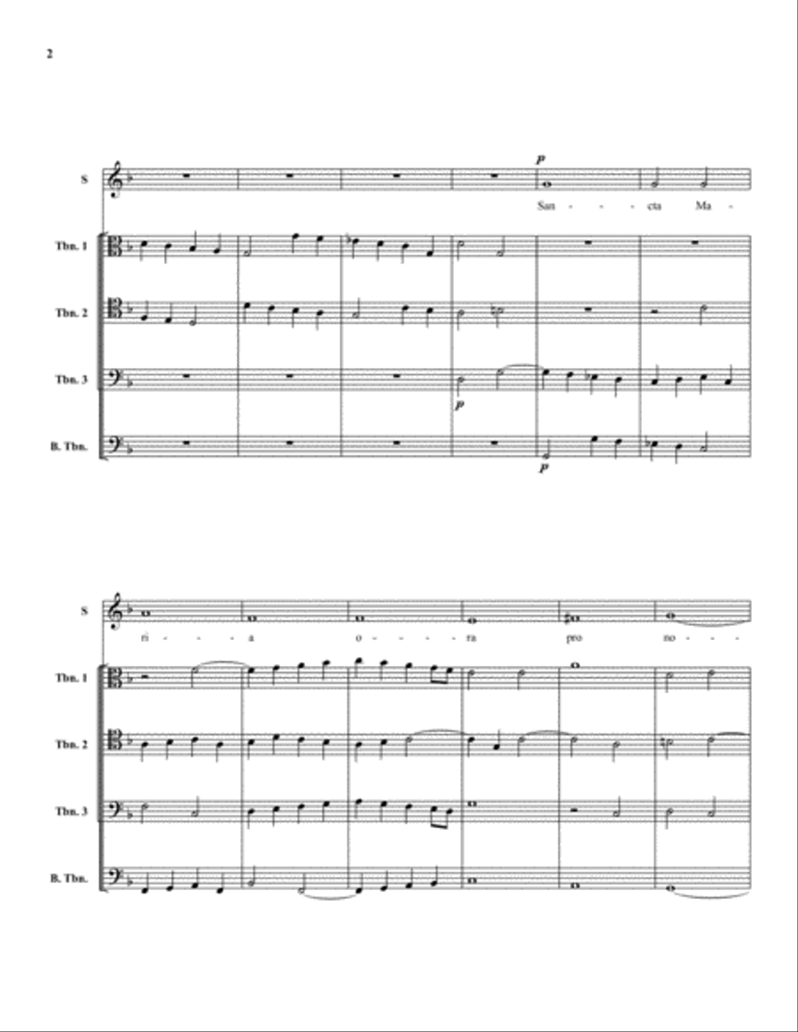 Sancta Maria Concerto A5 Trombone Quartet scores gallery preview page 3