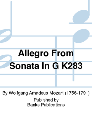 Allegro From Sonata In G K283