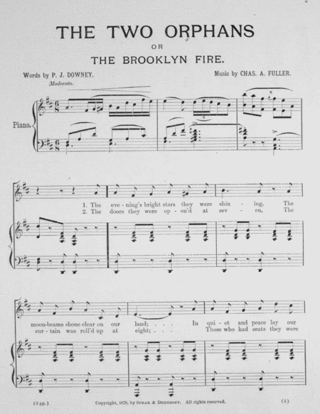 The Two Orphans, or, The Brooklyn Fire