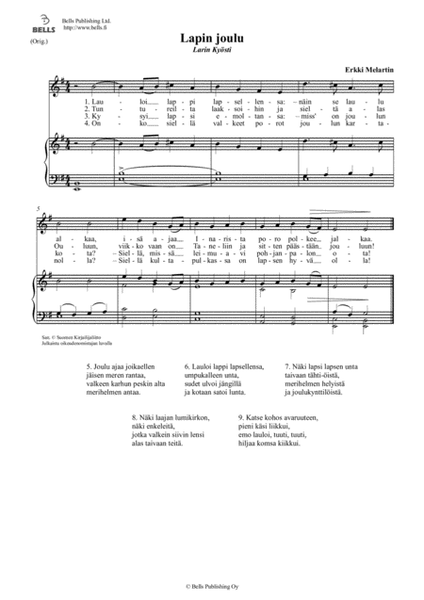 Lapin joulu (Original key. E minor)