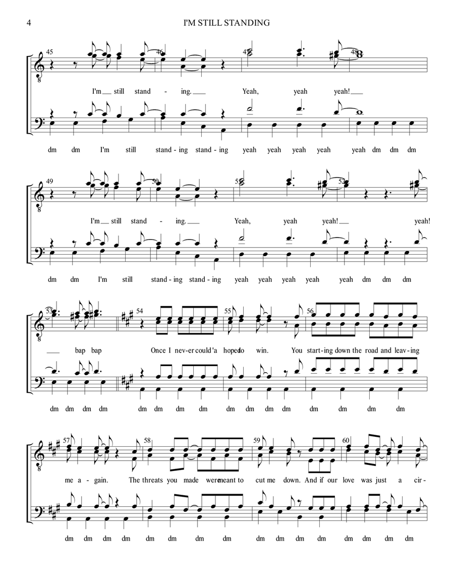 I'm Still Standing TTBB scores gallery preview page 4
