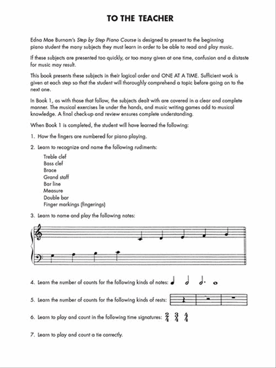 Step by Step Piano Course – Book 1 Piano Method scores gallery preview page 2
