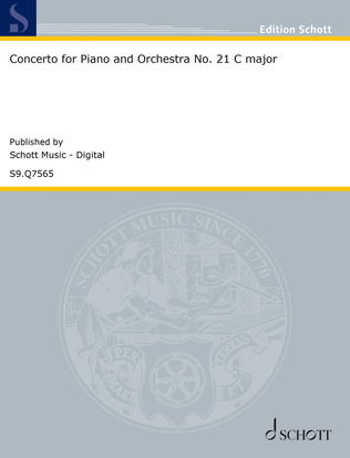 Book cover for Concerto for Piano and Orchestra No. 21 C major