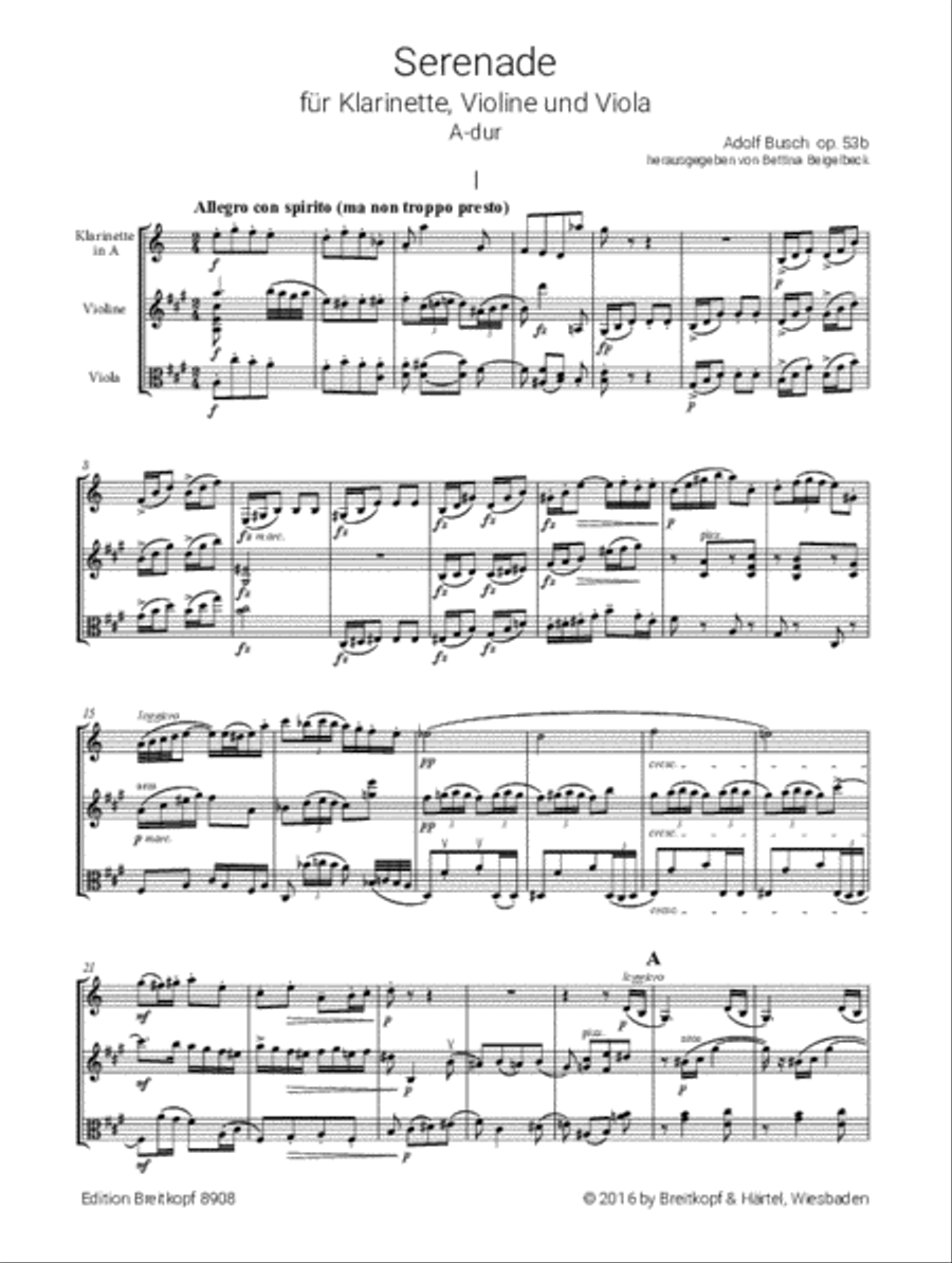 Serenade in A major Op. 53b Score scores gallery preview page 2