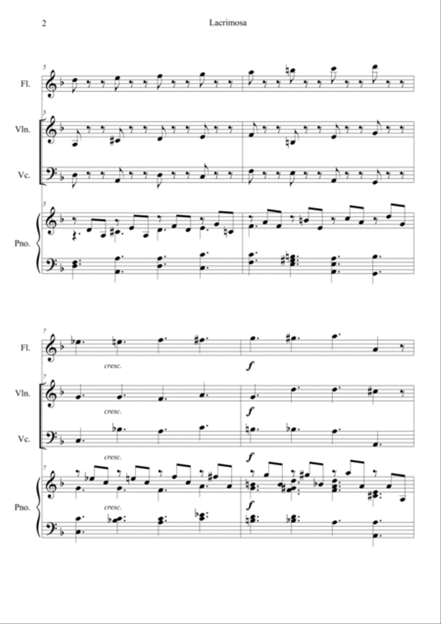 Mozart: Requiem K.626 6.Lacrimosa Cello scores gallery preview page 2