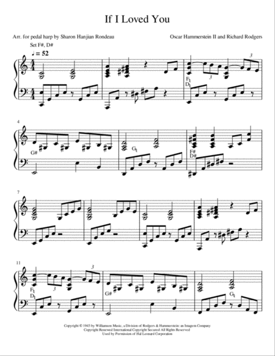 If I Loved You Harp scores gallery preview page 1