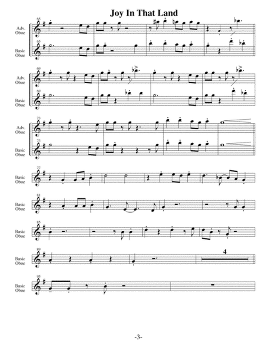 Joy in that Land (Arrangements Level 3-5 for OBOE +Written Acc) Hymns image number null