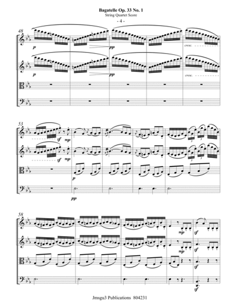 Beethoven: Seven Bagatelles Op. 33 Complete for String Quartet image number null