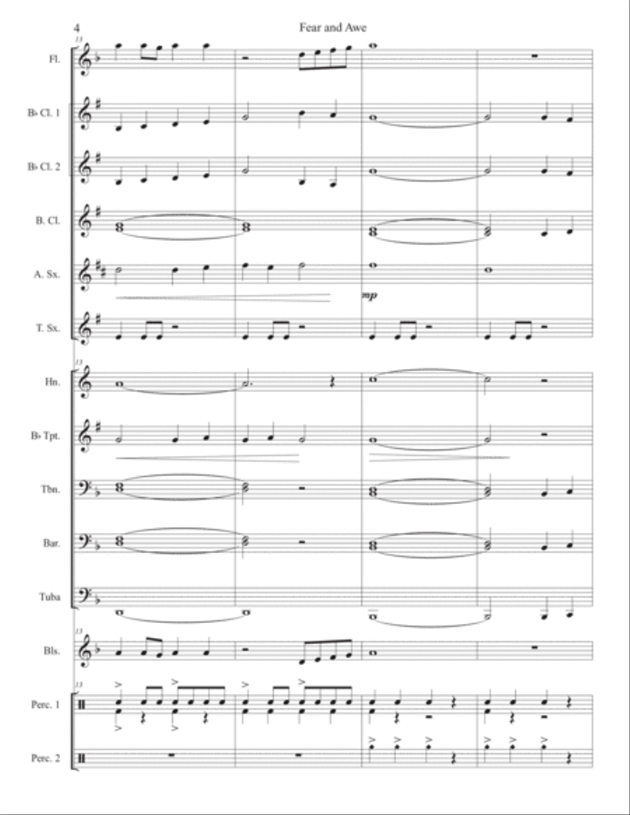 Fear and Awe Concert Band scores gallery preview page 4