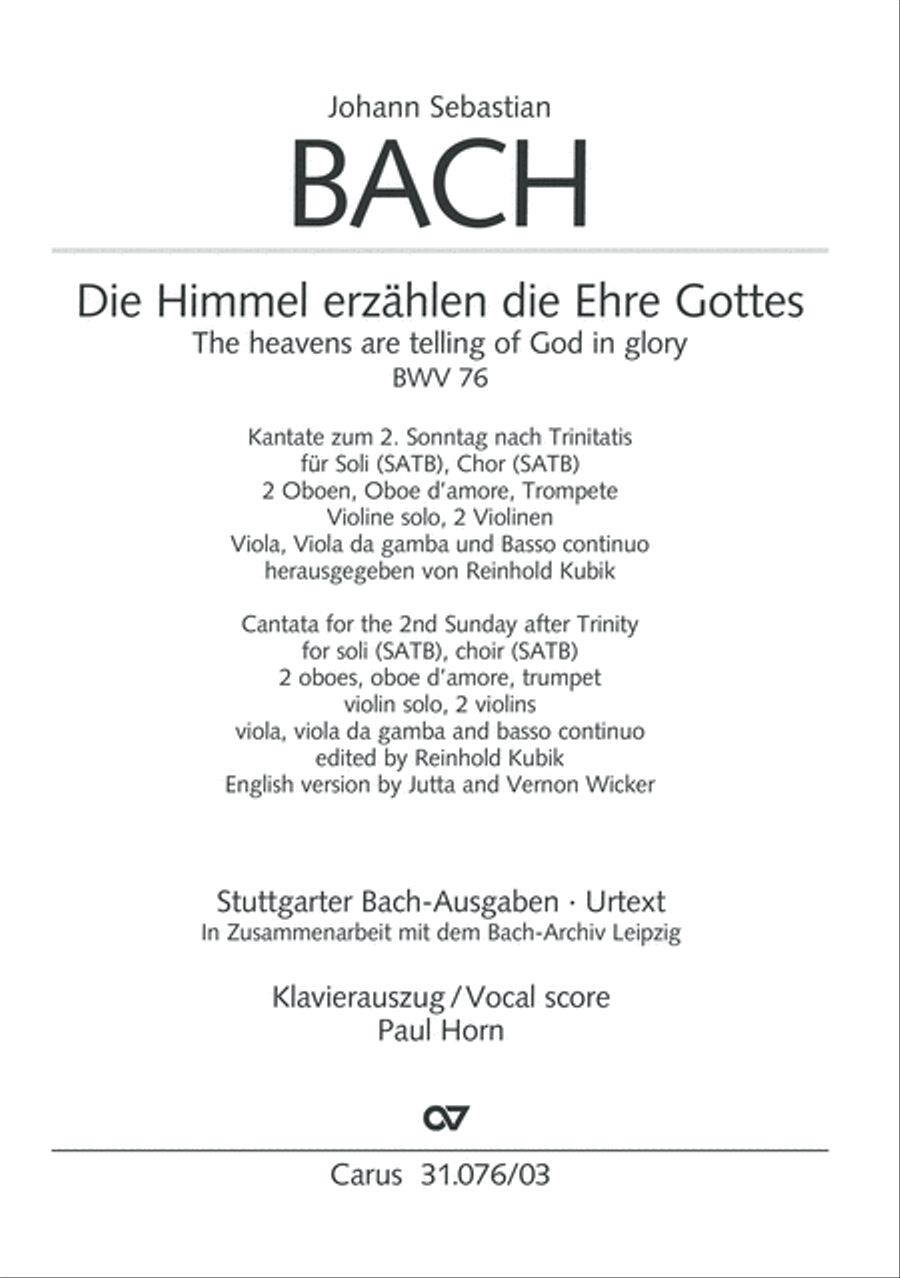 The heavens are telling the Father's glory (Die Himmel erzahlen die Ehre Gottes) 4-Part scores gallery preview page 2