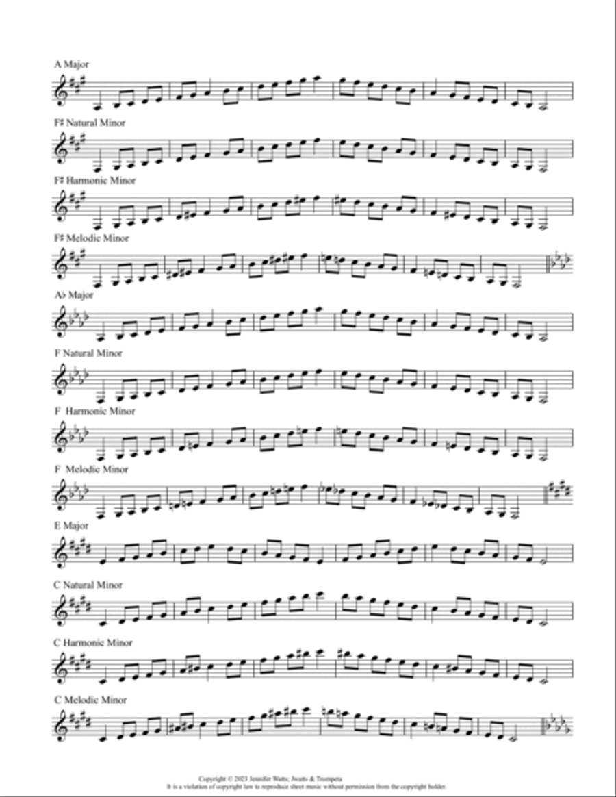 Major and Minor Scales for Trumpets Trumpet scores gallery preview page 3