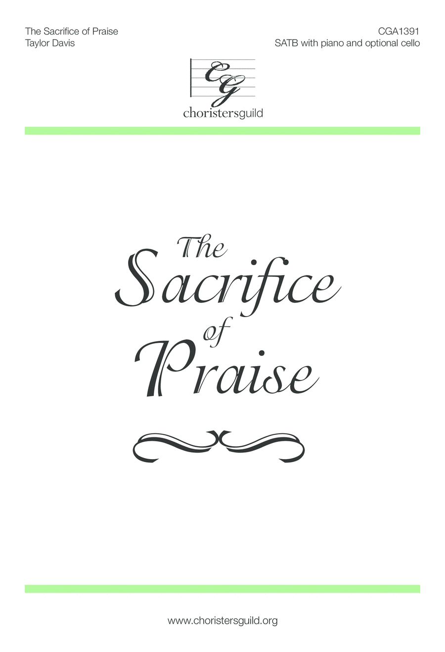 The Sacrifice of Praise 4-Part scores gallery preview page 1