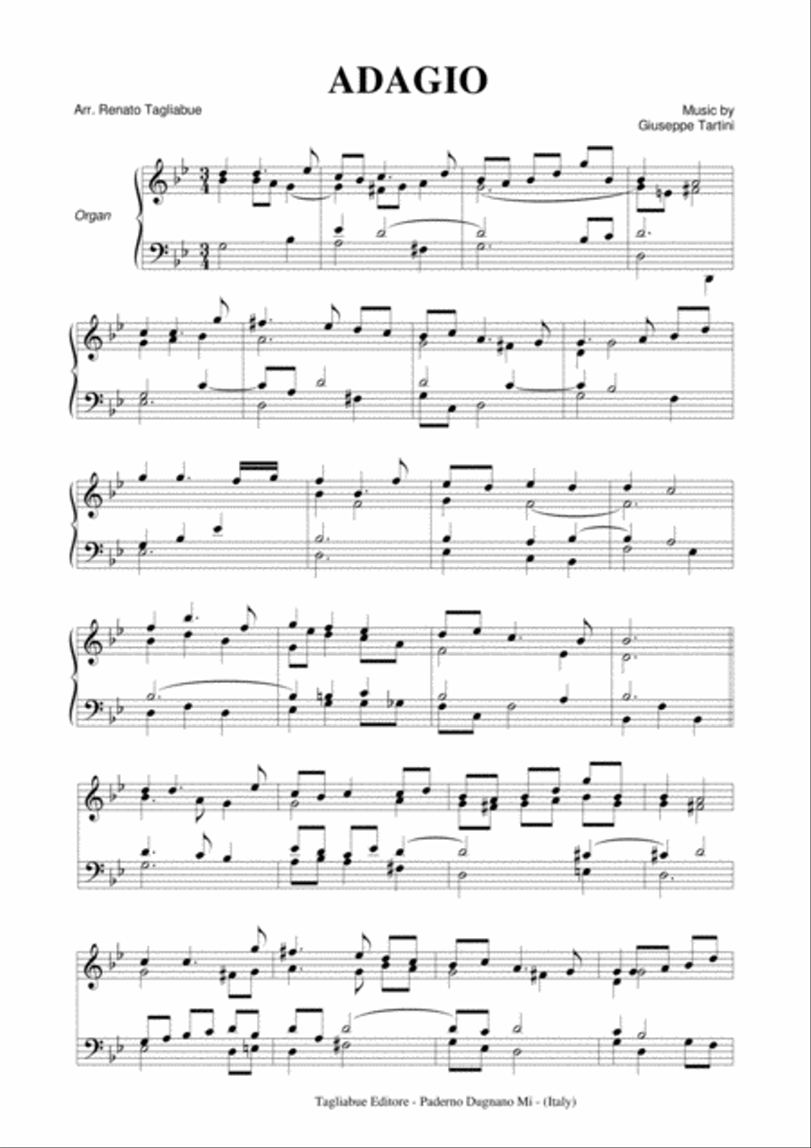 SARABANDA III - G. Tartini - Arr. for Organ Organ Solo scores gallery preview page 2