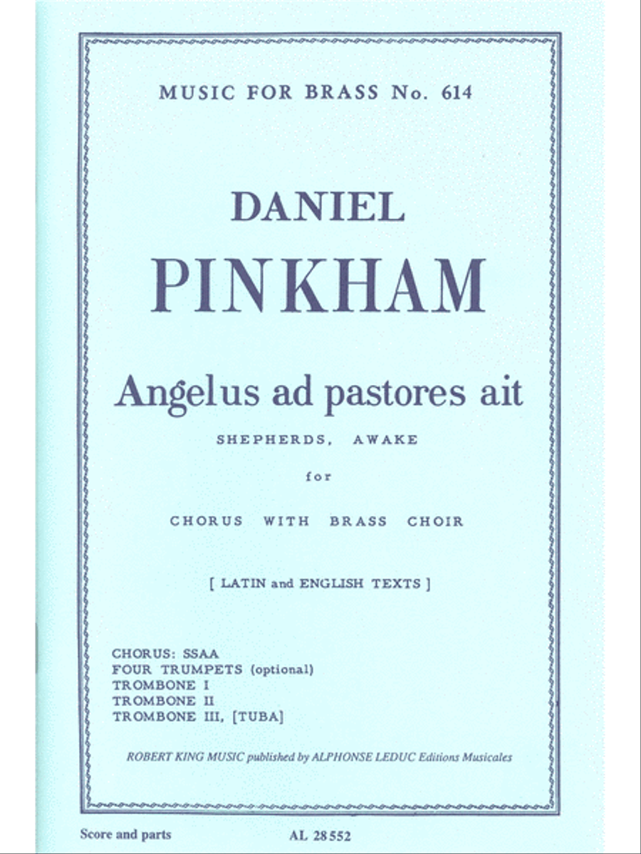 Angelus Ad Pastores Ait (choral-female Accompanied) Choir scores gallery preview page 1