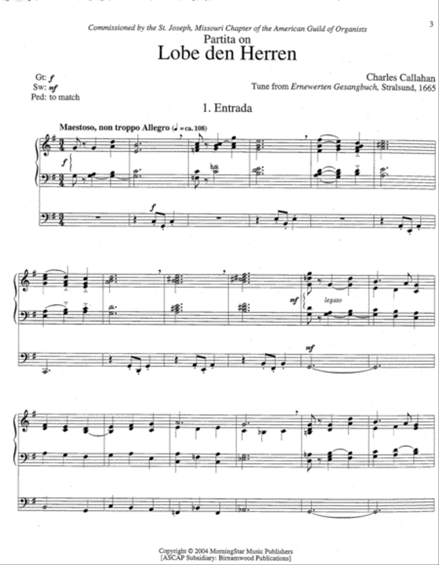Partita on Lobe Den Herren Partita on Lobe Den Herren Organ scores gallery preview page 2