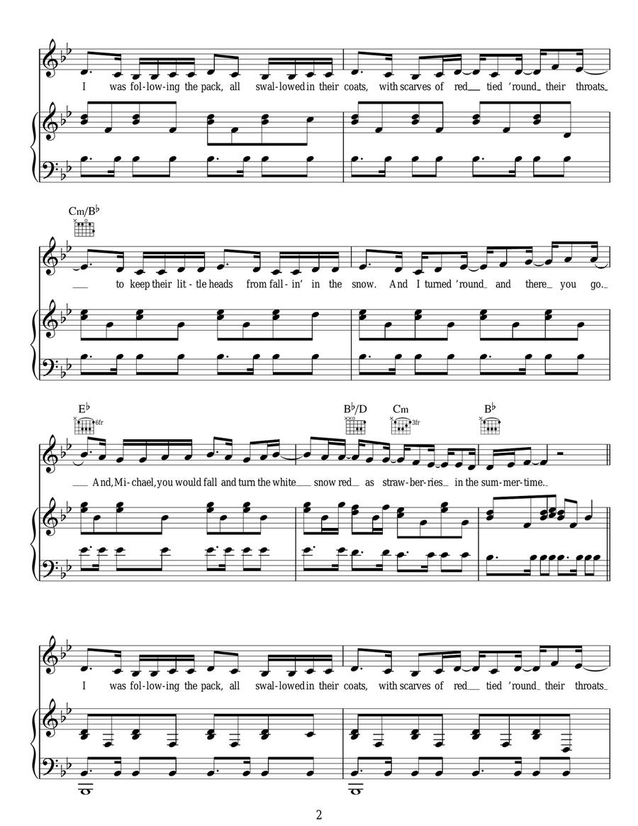 White Winter Hymnal Acoustic Guitar scores gallery preview page 2
