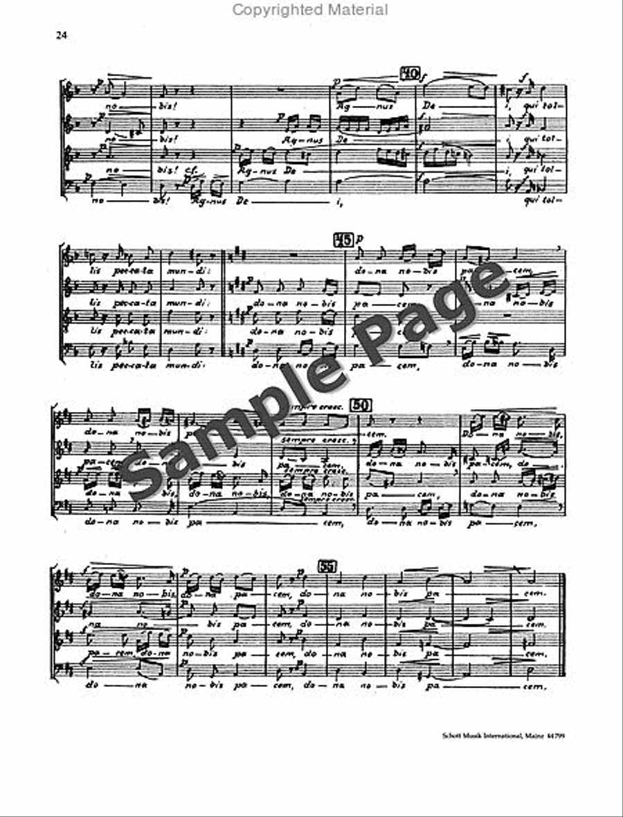 Mass in D Minor 4-Part scores gallery preview page 25