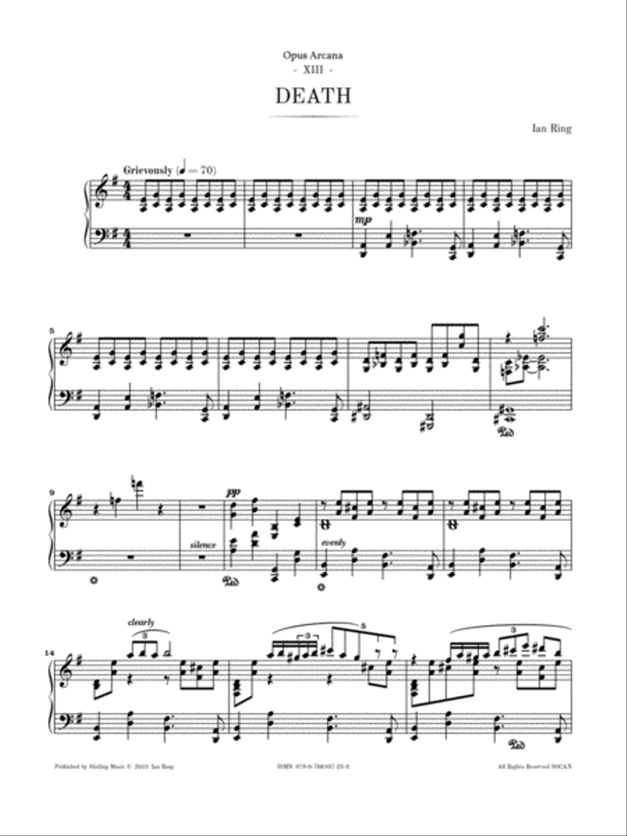 Ian Ring - Opus Arcana - 13 - Death Piano Solo scores gallery preview page 3
